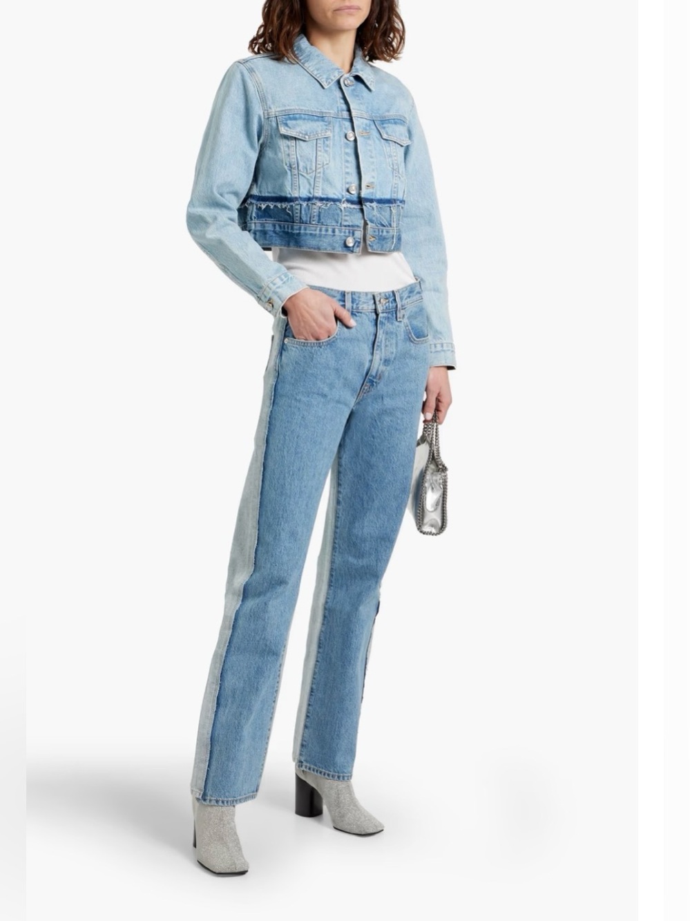 SLVRLAKE Re-work London paneled high-rise straight-leg jeans